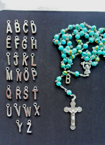 Rosary beads with silver