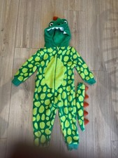 Dinosaur costume all-in-1 - child 3-4 yrs green with detachable tail - Halloween