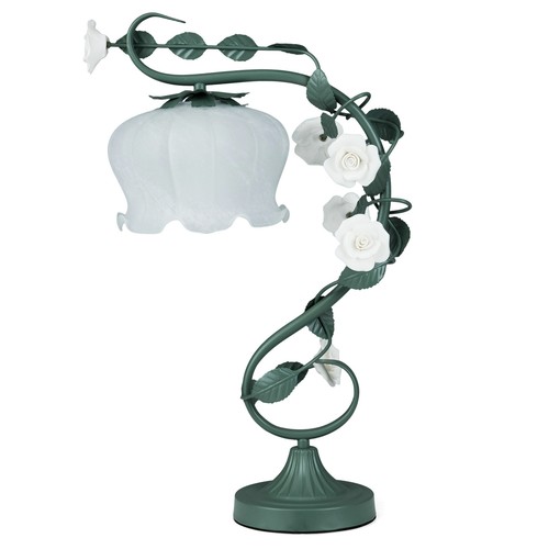 Vintage nightstand lamp - lamp, w/lily