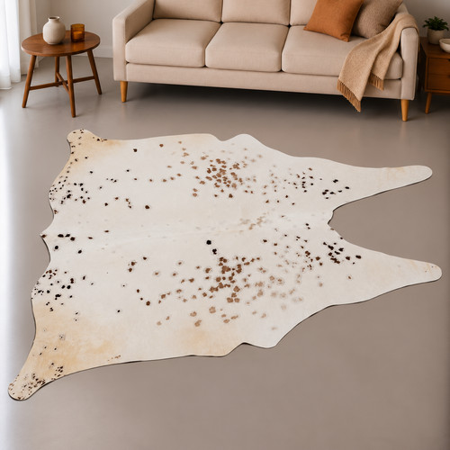 Genuine brown white cowhide - genuine,