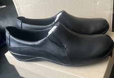 Clarks Ladies Coffee Cake Black Leather Slip Ons Shoes UK Size 5.5 D EU 39
