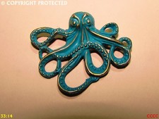 steampunk brooch badge octopus