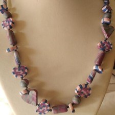 Heart Necklace Fimo Bead