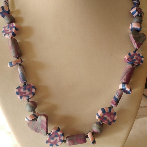 Heart necklace fimo - fimo, bead