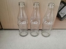 3x Diet Coke Glass Bottles