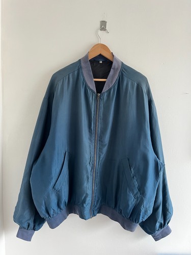 Vintage blue unisex 100 silk - blue,