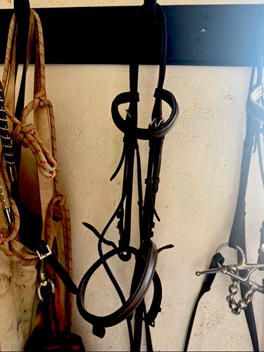 Brown leather horse - brown, snaffle