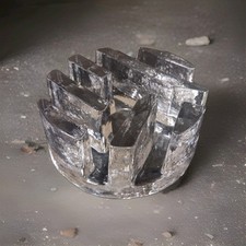 Vintage Clear Textured Heavy Glass Tea Light Holder / Tea Pot Warmer Approx 6" W