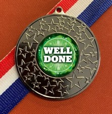 Well Done Medal with Red White