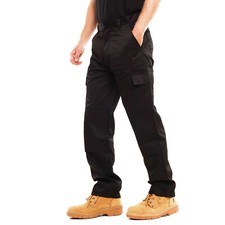 Mens Black Cargo Combat Work
