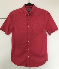 Marks & Spencer Laundered Oxford Shirt Short Sleeve Size Small Coral  Cotton M&S