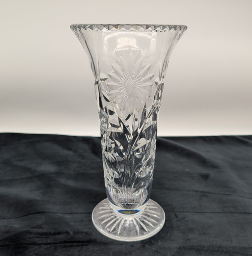 Clear crystal flower vase - crystal,