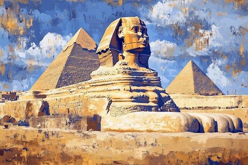 Egyptian pyramids canvas - egyptian,