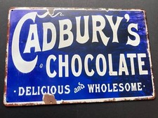 Vintage Cadburys Chocolate Sign Kitchen Man Cave Aluminium Plaque