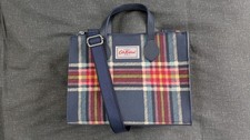 BNWOT BLUE CHECK CATH KIDSTON BOX CROSS BODY BAG WITH SHIRT HANDLES