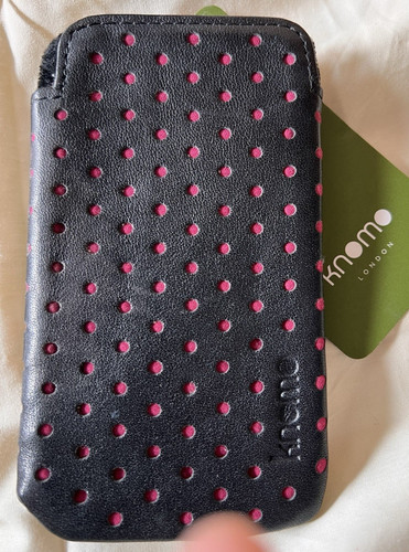 Knomo black leather - leather, pouch