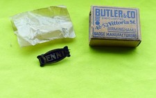 1930's DENNIS (British) Vehicle Lorry Lorries Bus Fire Truck enamel badge + BOX