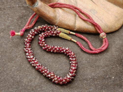 Garnet rope slider knot woven - garnet,