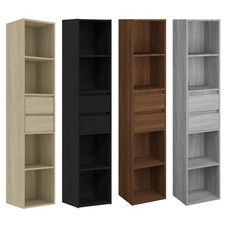Tall Slim Bookcase Narrow Shelving Unit With Drawers Storage Book Shelves