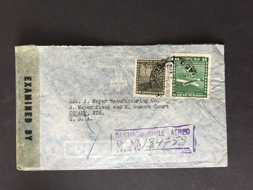 Chile 1944 80c 8p - 1944, on