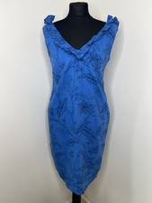 Next Linen Dress Blue Floral