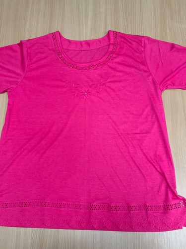 Hot pink embroidered top size - embroidered,