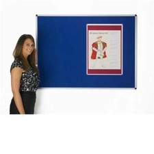 Adboards CLASSIC Notice Board 1200 x 900 mm Blue Felt Aluminium Frame Pin Board
