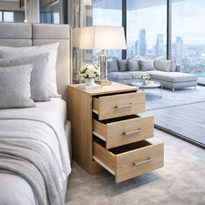 3 Drawer Sonoma Oak Bedside