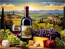 Tile Mural Wine Themed Tuscany Vineyard Kitchen Bathroom Shower Wall Backsplash