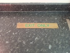 VINTAGE  BRASS EXIT ONLY SIGN