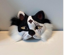 Black And White Therian Cat mask Made To Order Furry