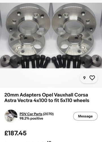 20mm adapters opel vauxhall - opel,