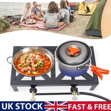 LPG Gas Double Burner Cooker Boiling Ring Propane Outdoor Camping Stove Cooker