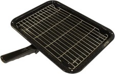 Small Single Handle Enamelled Grill Pan & Rack for Zanussi Oven Cooker