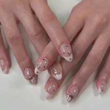 24 Pcs Pink Bow Press on Nails