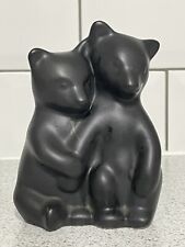 PIGEON FORGE POTTERY MATT BLACK BEARS RUTH & DOUGLAS FERGUSON TENNESSEE