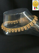Anklet Golden Diamante Jingle Stunning Indian Payal Ankle Chain Bollywood 