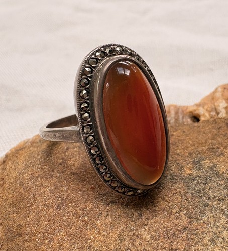 Antique art deco carnelian and - carnelian,