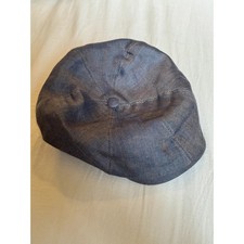 Lock & Co Hatters Blue Linen Bakerboy Hat Size 7