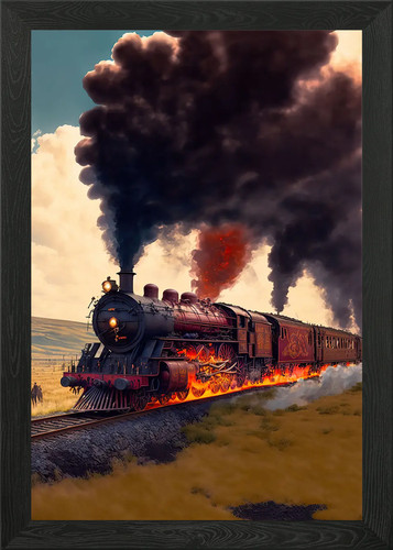 Steam train framed wall art - train,
