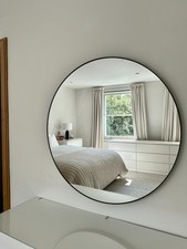 Large Scandi Round Black Mirror 85cm