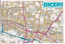 A 1991 Ordnance Survey Map Postcard of BICERI, Slough, Berkshire.