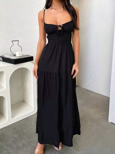Lace back maxi cami - back,