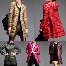 Womens Light 90% White Duck Down Coat Jacket Warm Ultra-light Slender Hood