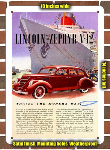 Metal sign 1937 lincoln - metal,