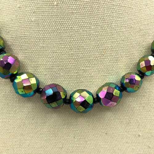 Vintage rainbow bead necklace - vintage,