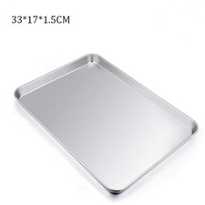 Stainless Steel Baking Tray Set Non-Stick Sheet Oven Bakeware Pans BBQ Plate UK