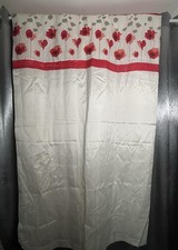 Pair Red Poppy Eyelet Curtains