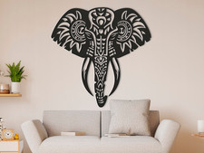 Elephant head wall - elephant, |