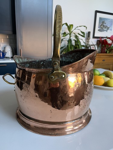 Vintage copper coal scuttle - vintage,